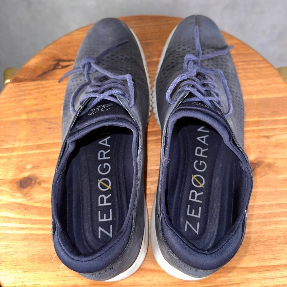 Cole Haan 2.ZeroGrand Oxford Mens 12 Navy Good Laser Wingtip C23806